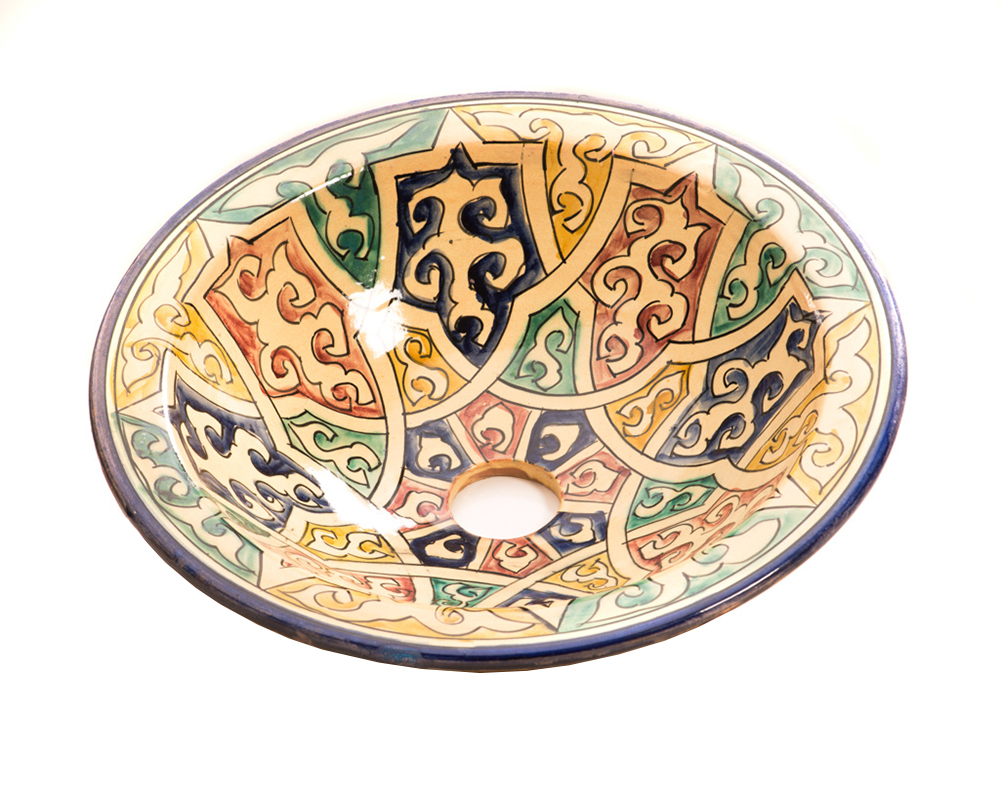 Marockanskt handfat, Mönstrat keramik - H8