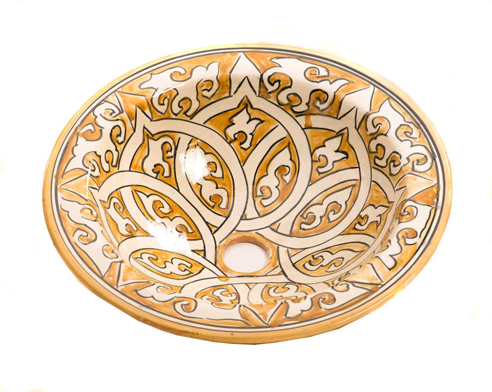 Marockanskt handfat, Mönstrat keramik - H11