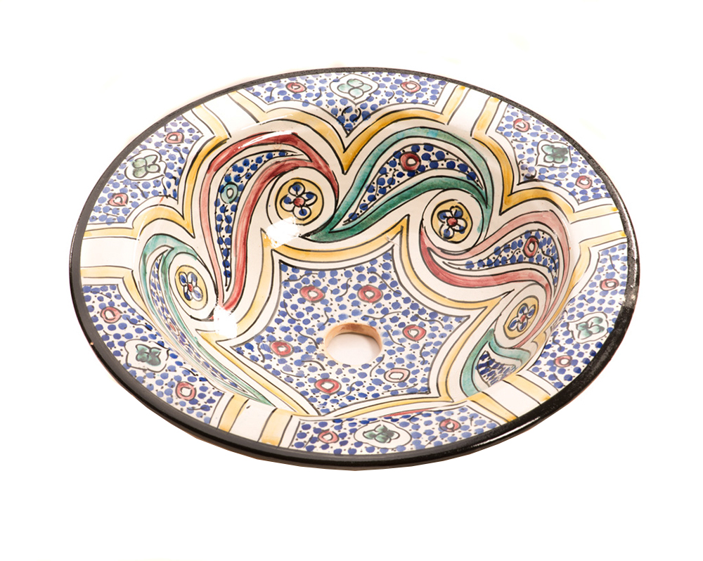 Marockanskt handfat, Mönstrat keramik - H12