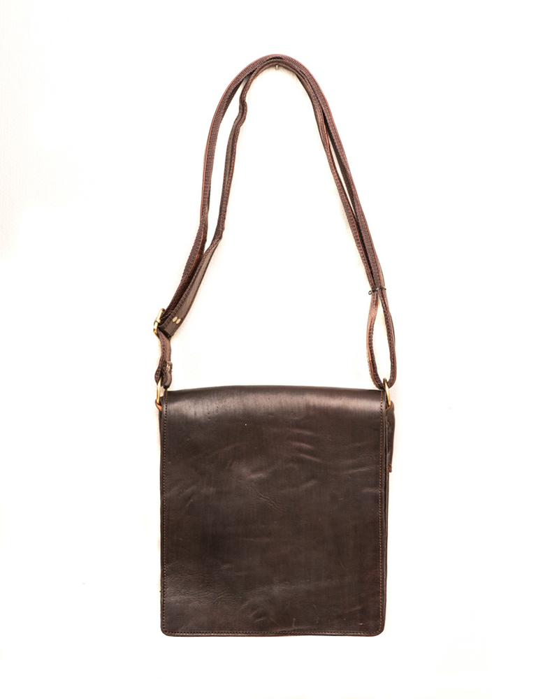 Marockansk handväska, Mörkbrun läder - HV6