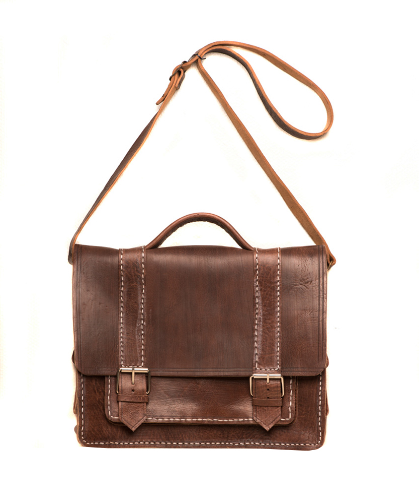 Marockansk handväska, Mörkbrun läder - HV9